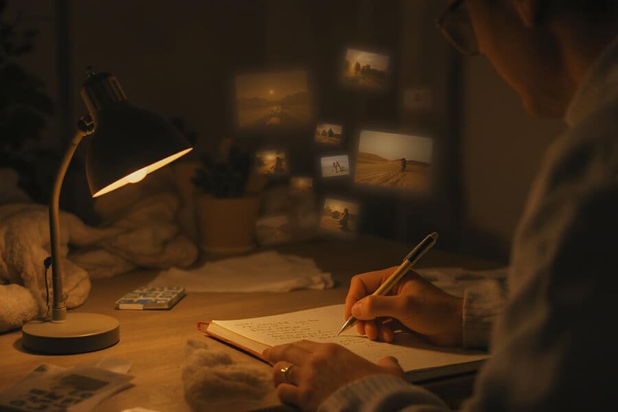 Warm desk lighting