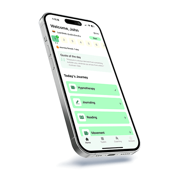 Smartphone showing personal wellness plan